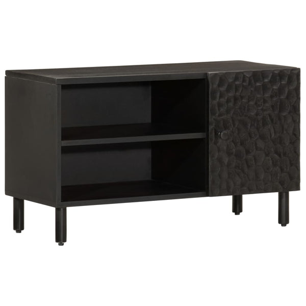Schwarzer TV-Schrank Mango Massivholz 80 cm