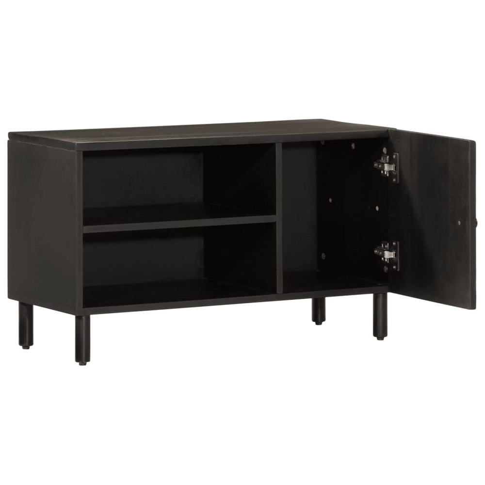 Schwarzer TV-Schrank Mango Massivholz 80 cm