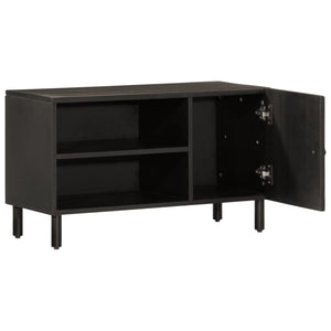 Schwarzer TV-Schrank Mango Massivholz 80 cm