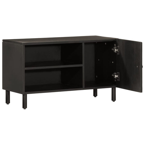 Schwarzer TV-Schrank Mango Massivholz 80 cm