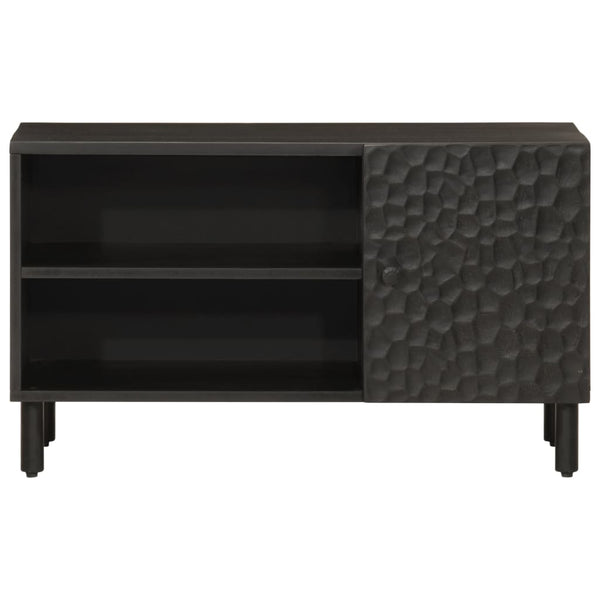 Schwarzer TV-Schrank Mango Massivholz 80 cm