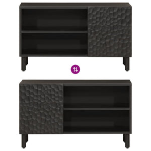 Schwarzer TV-Schrank Mango Massivholz 80 cm