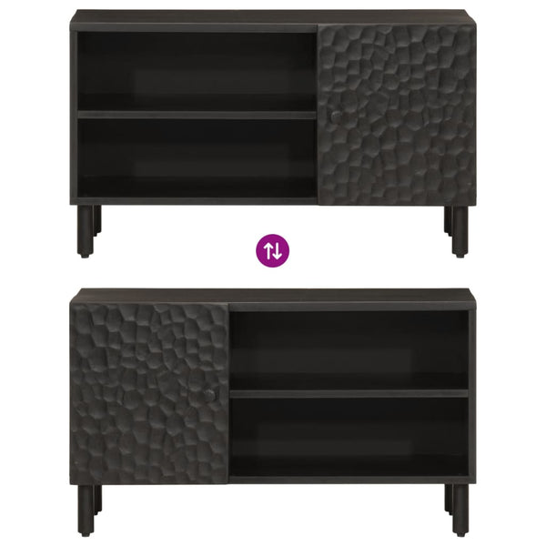 Schwarzer TV-Schrank Mango Massivholz 80 cm
