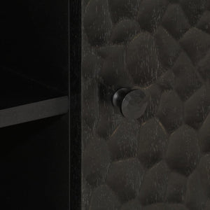 Schwarzer TV-Schrank Mango Massivholz 80 cm
