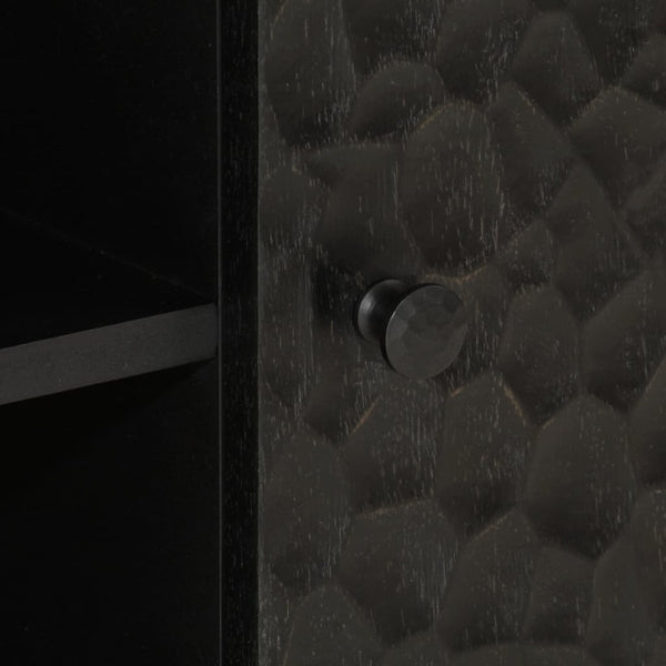 Schwarzer TV-Schrank Mango Massivholz 80 cm