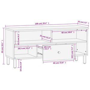 TV-Schrank Mango Massivholz 100 cm