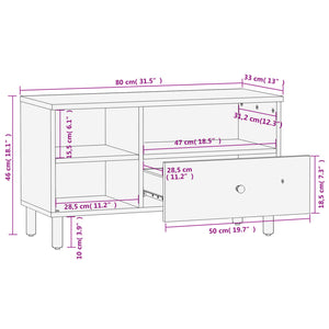 TV-Schrank Mango Massivholz 80 cm