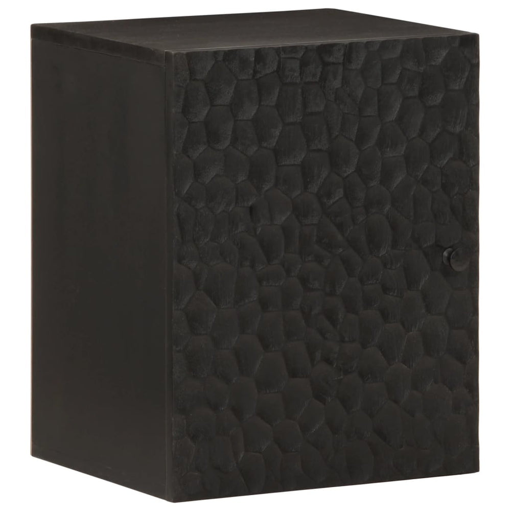 Schwarzer Bad-Wandschrank Mango Massivholz 38x48 cm