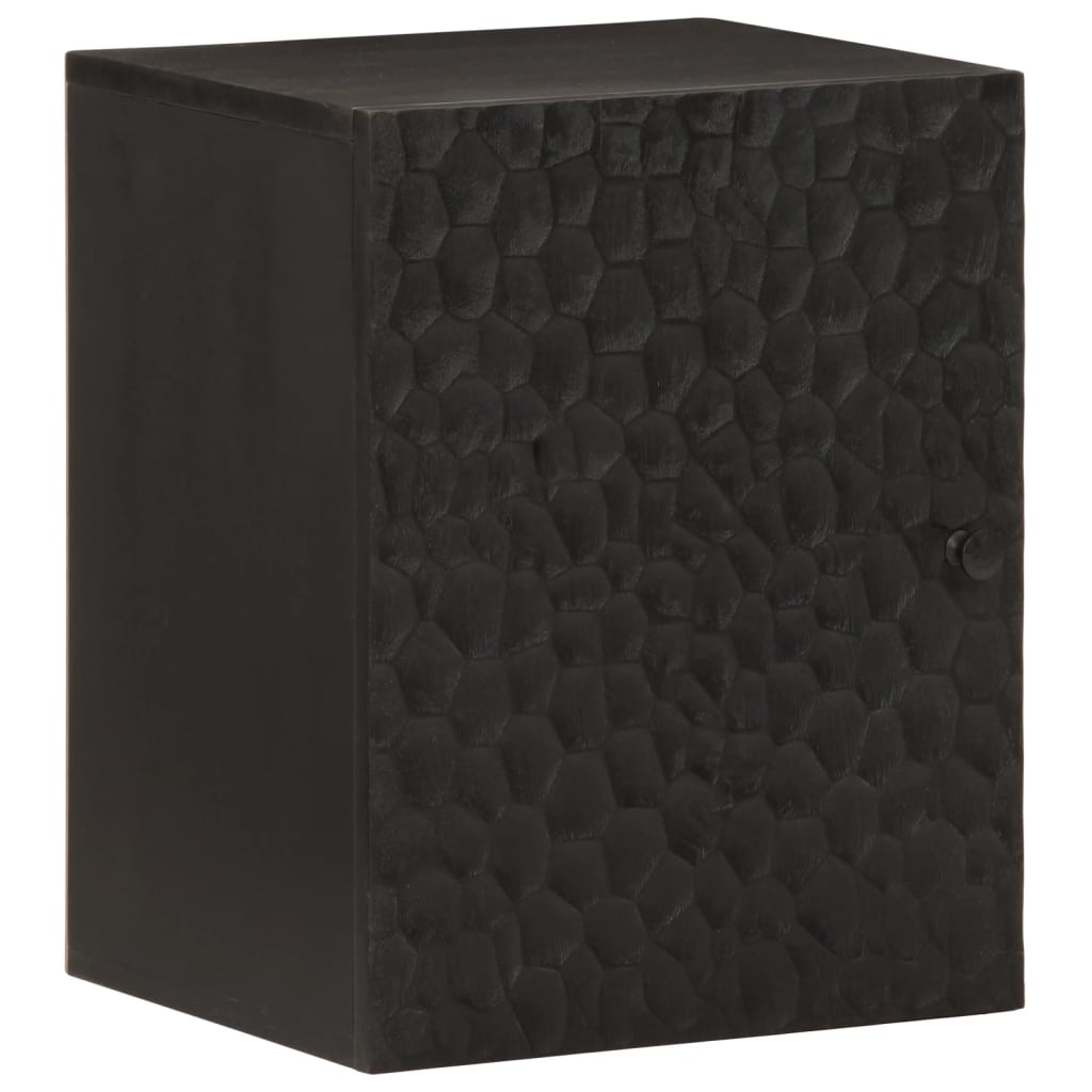 Schwarzer Bad-Wandschrank Mango Massivholz 38x48 cm