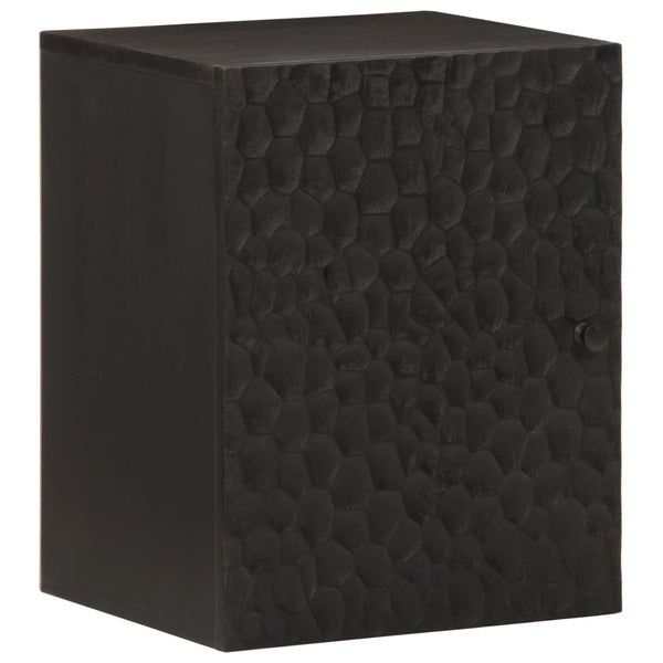 Schwarzer Bad-Wandschrank Mango Massivholz 38x48 cm