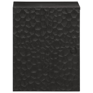 Schwarzer Bad-Wandschrank Mango Massivholz 38x48 cm