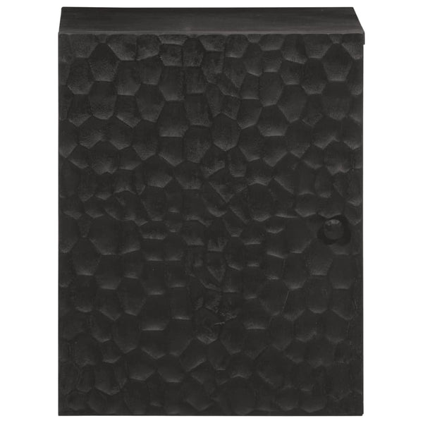 Schwarzer Bad-Wandschrank Mango Massivholz 38x48 cm