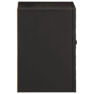 Schwarzer Bad-Wandschrank Mango Massivholz 38x48 cm
