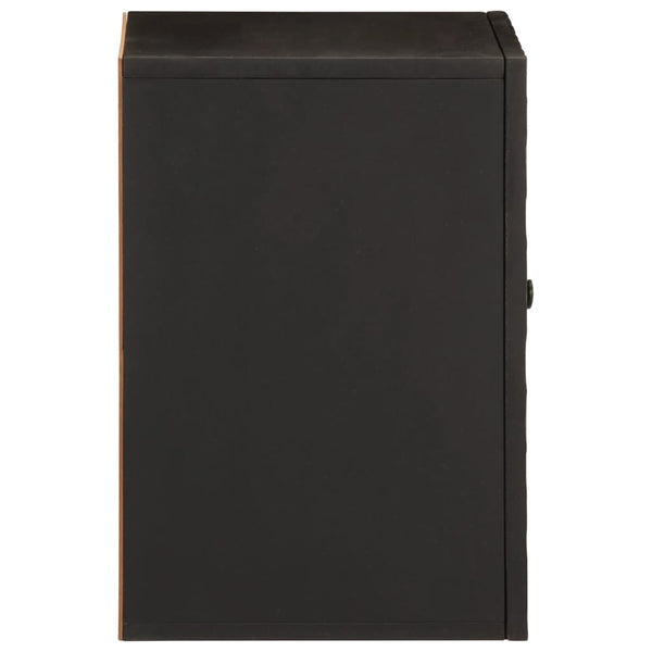 Schwarzer Bad-Wandschrank Mango Massivholz 38x48 cm