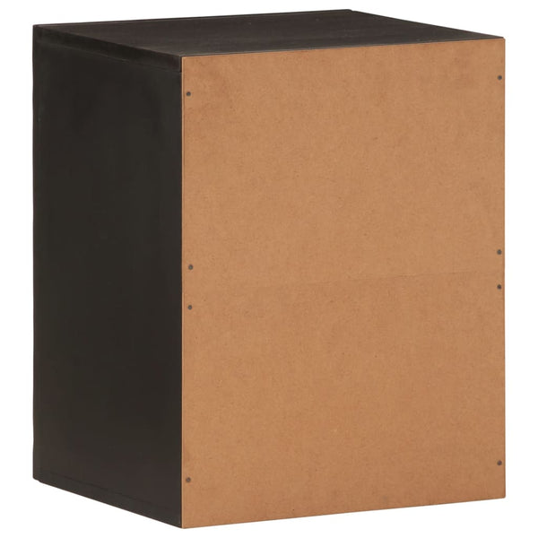 Schwarzer Bad-Wandschrank Mango Massivholz 38x48 cm