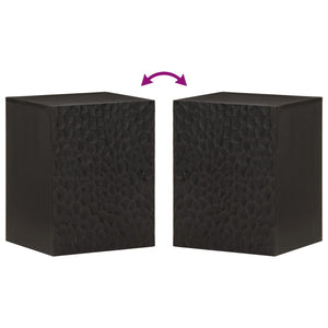 Schwarzer Bad-Wandschrank Mango Massivholz 38x48 cm