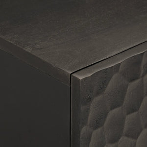 Schwarzer Bad-Wandschrank Mango Massivholz 38x48 cm