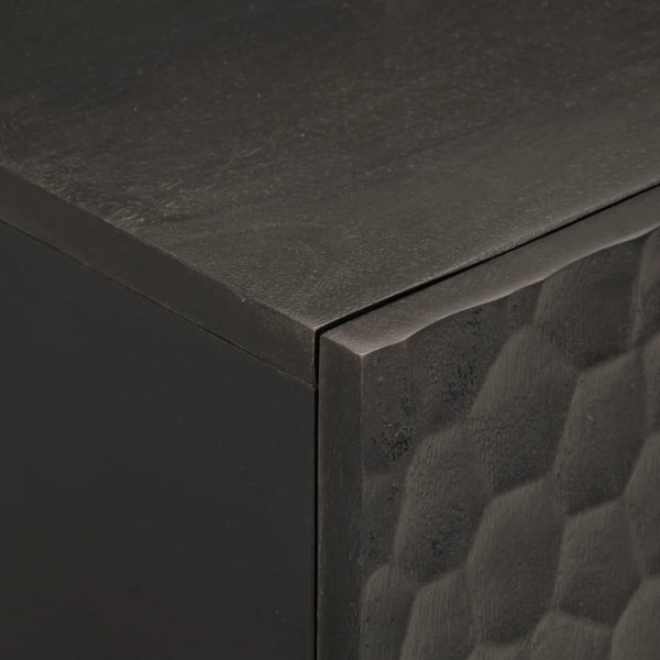 Schwarzer Bad-Wandschrank Mango Massivholz 38x48 cm