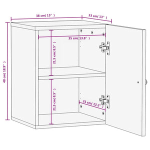 Schwarzer Bad-Wandschrank Mango Massivholz 38x48 cm