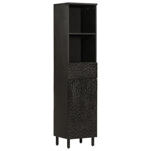 Schwarzer Badschrank Mango Massivholz 38x160 cm