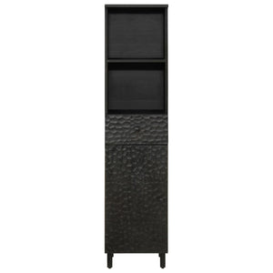 Schwarzer Badschrank Mango Massivholz 38x160 cm