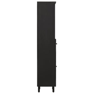Schwarzer Badschrank Mango Massivholz 38x160 cm