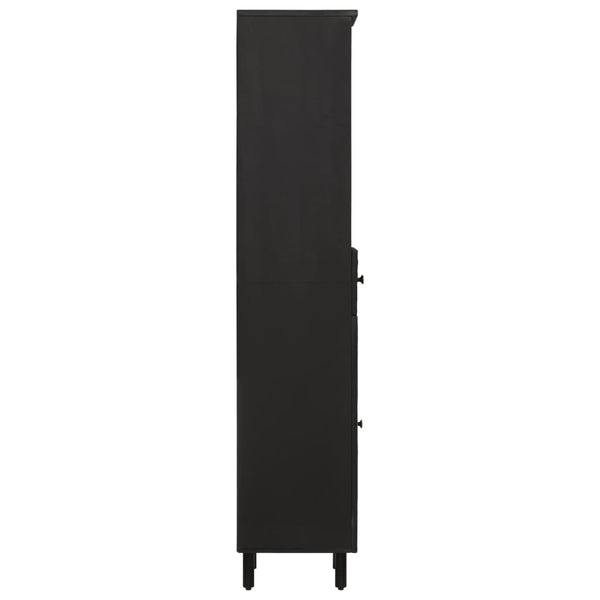Schwarzer Badschrank Mango Massivholz 38x160 cm