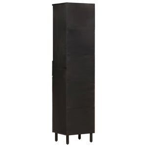 Schwarzer Badschrank Mango Massivholz 38x160 cm