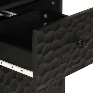 Schwarzer Badschrank Mango Massivholz 38x160 cm