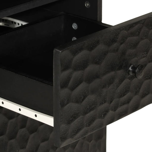 Schwarzer Badschrank Mango Massivholz 38x160 cm