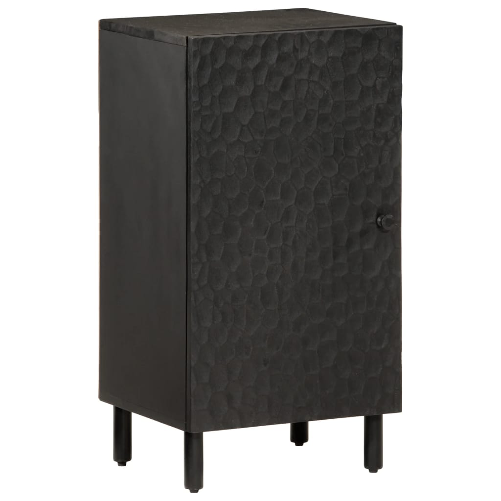 Schwarzer Beistellschrank Mango Massivholz 40x75 cm