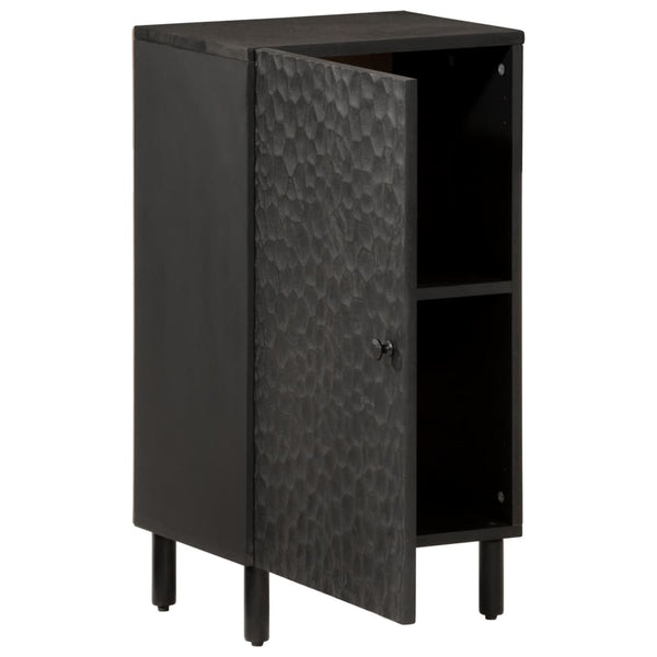 Schwarzer Beistellschrank Mango Massivholz 40x75 cm