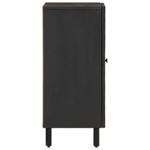Schwarzer Beistellschrank Mango Massivholz 40x75 cm