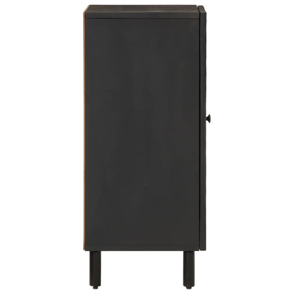 Schwarzer Beistellschrank Mango Massivholz 40x75 cm