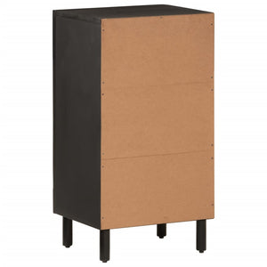 Schwarzer Beistellschrank Mango Massivholz 40x75 cm