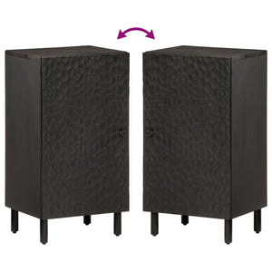 Schwarzer Beistellschrank Mango Massivholz 40x75 cm