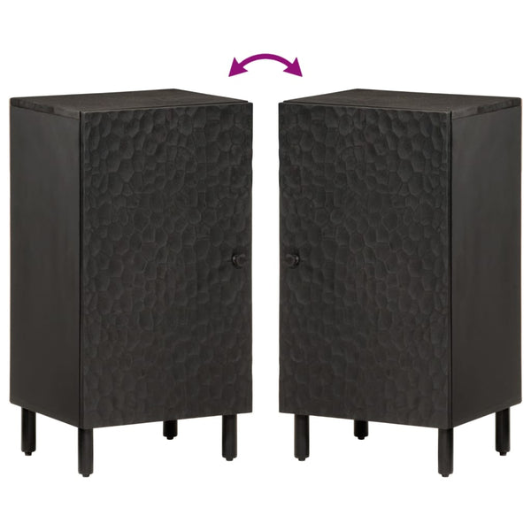 Schwarzer Beistellschrank Mango Massivholz 40x75 cm