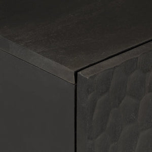 Schwarzer Beistellschrank Mango Massivholz 40x75 cm