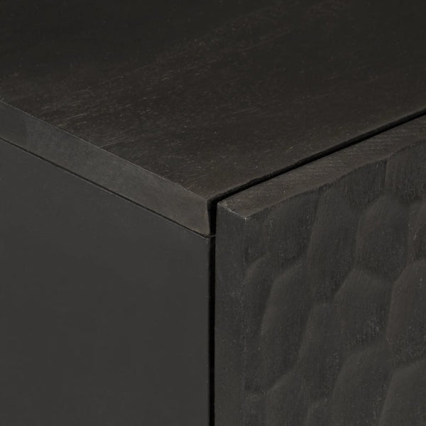 Schwarzer Beistellschrank Mango Massivholz 40x75 cm
