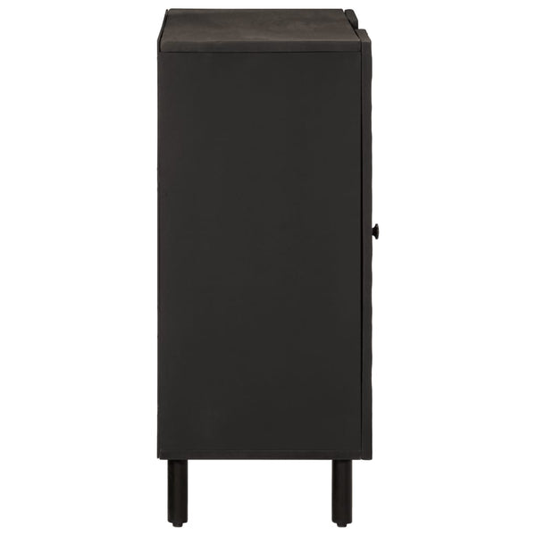 Schwarzer Beistellschrank Mango Massivholz 90 cm