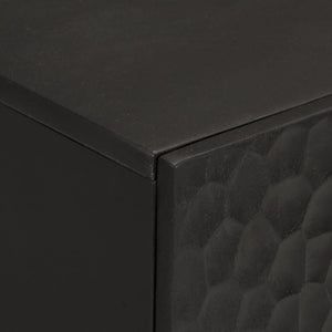 Schwarzer Beistellschrank Mango Massivholz 90 cm