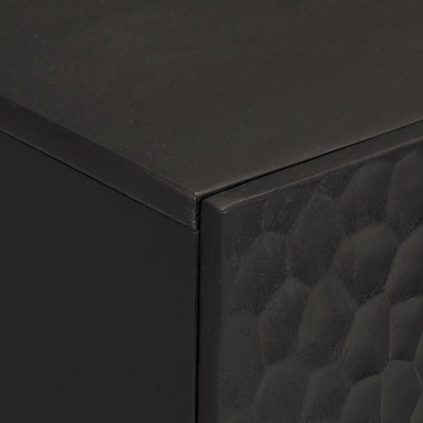Schwarzer Beistellschrank Mango Massivholz 90 cm