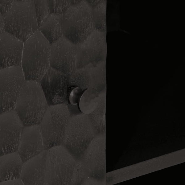 Schwarzer Beistellschrank Mango Massivholz 90 cm