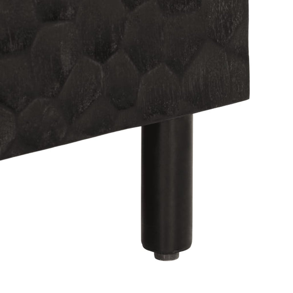 Schwarzer Beistellschrank Mango Massivholz 90 cm