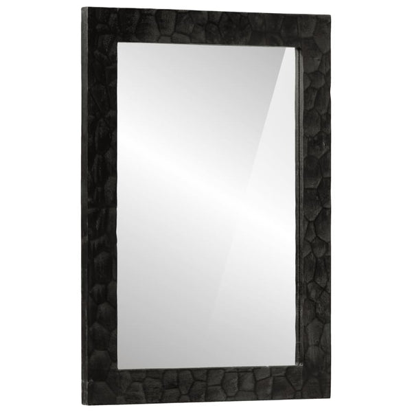 Schwarzer Badspiegel 50x70 cm Mango Massivholz