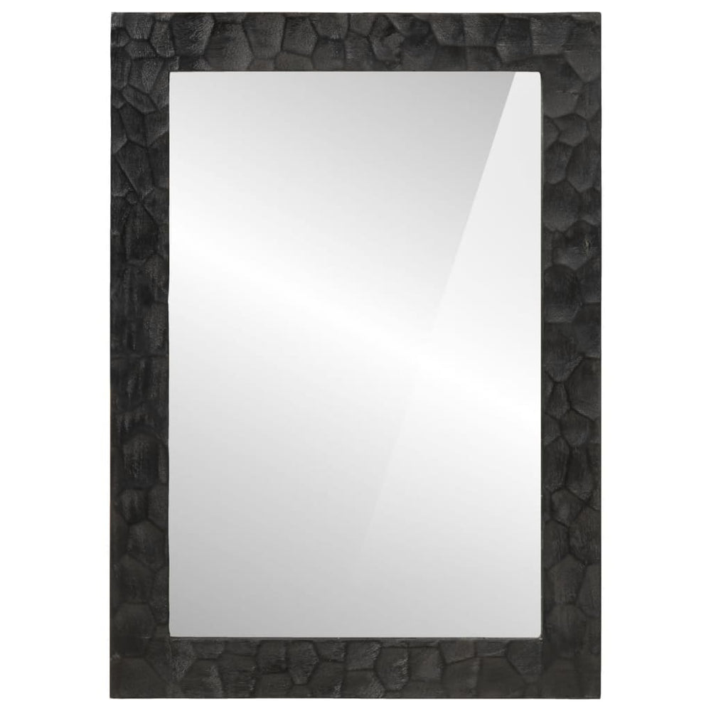Schwarzer Badspiegel 50x70 cm Mango Massivholz
