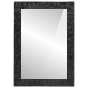 Schwarzer Badspiegel 50x70 cm Mango Massivholz