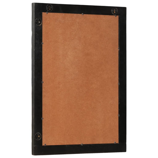 Schwarzer Badspiegel 50x70 cm Mango Massivholz