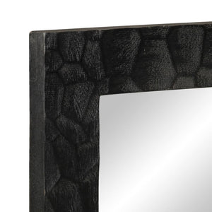 Schwarzer Badspiegel 50x70 cm Mango Massivholz