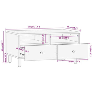 Couchtisch Akazie Massivholz 80x54 cm